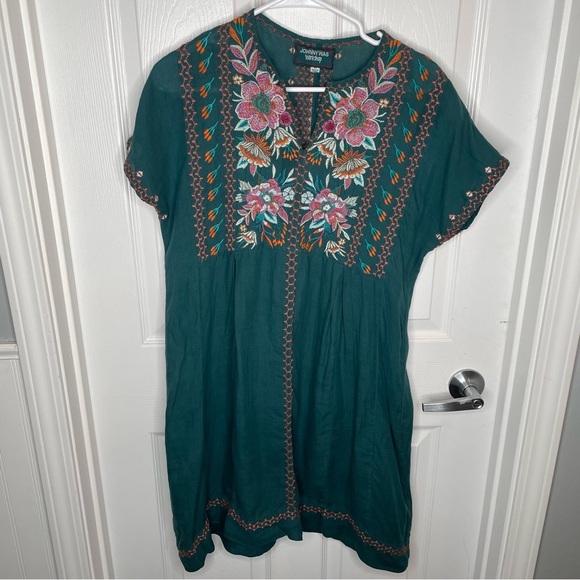Johnny Was Floral Embroidered Bohemian Peasant Festival Mini Dress XS - Picture 1 of 14